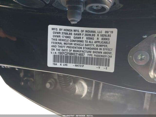 2019 HONDA CIVIC SPORT 9