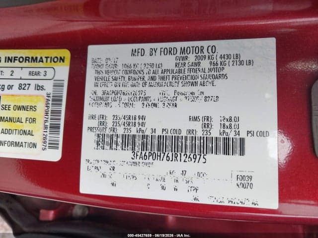 2018 FORD FUSION SE 9