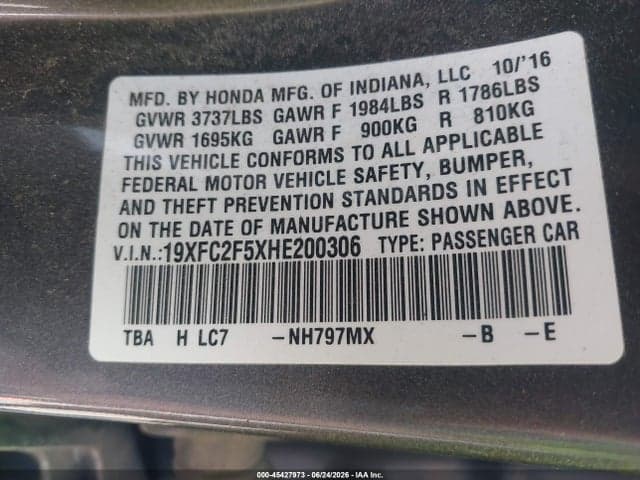 2017 HONDA CIVIC LX 9