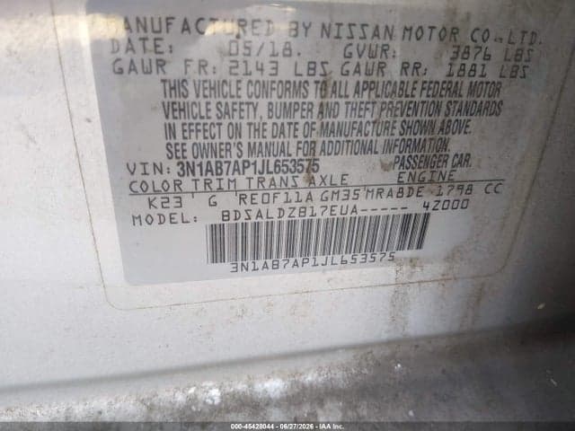 2018 NISSAN SENTRA SV 9