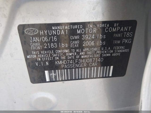 2017 HYUNDAI ELANTRA SE 9