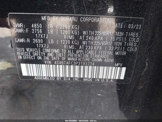 2023 SUBARU OUTBACK PREMIUM 9