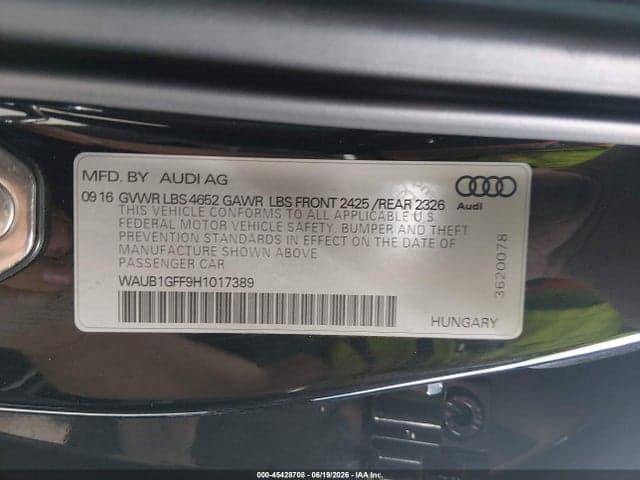 2017 AUDI S3 PREMIUM PLUS 9