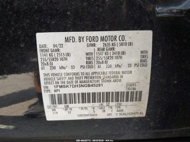 2022 FORD EXPLORER XLT 9
