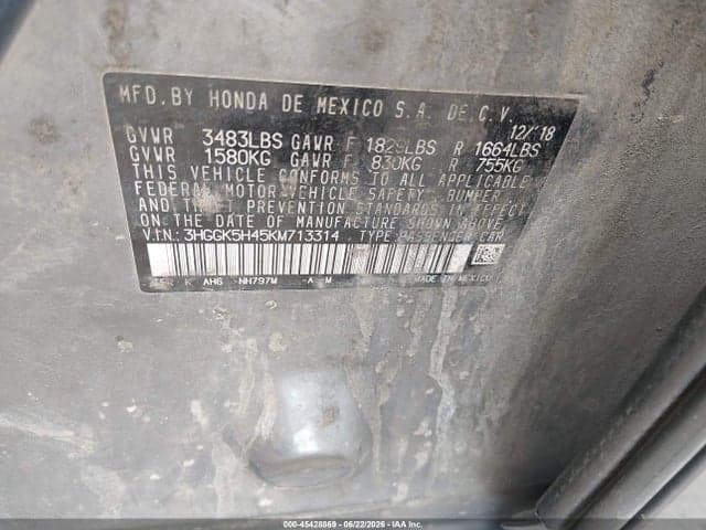 2019 HONDA FIT LX 9