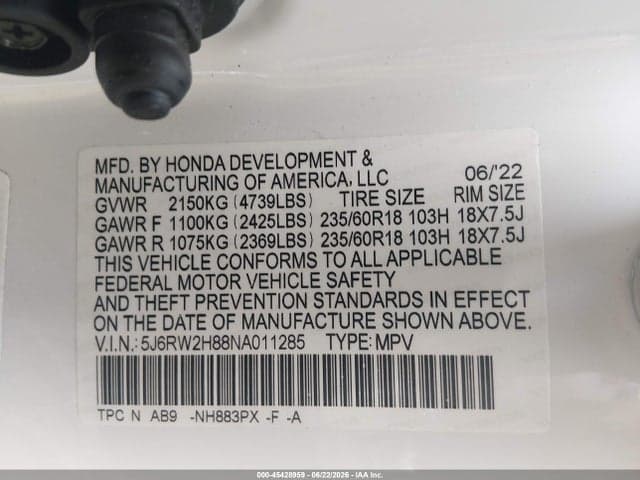 2022 HONDA CR-V AWD EX-L 9