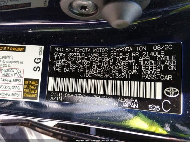 2021 TOYOTA COROLLA LE 9