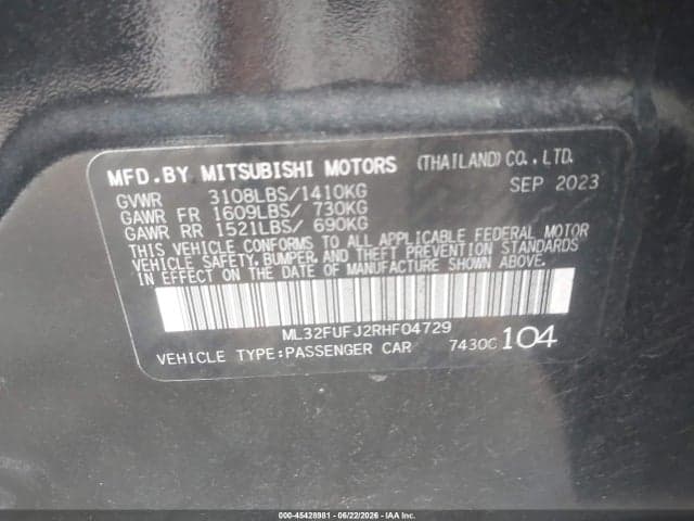 2024 MITSUBISHI MIRAGE G4 9