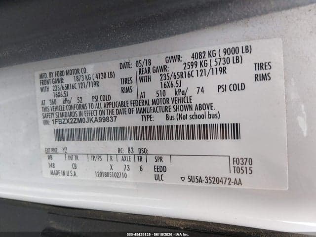 2018 FORD TRANSIT-350 XL/XLT 9