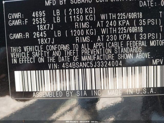 2018 SUBARU OUTBACK 2.5I LIMITED 9