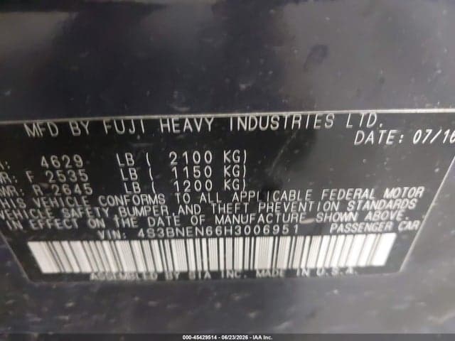 2017 SUBARU LEGACY 3.6R LIMITED 9