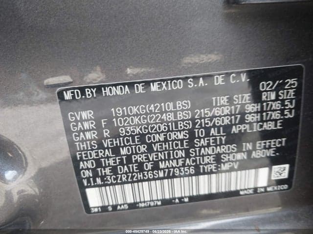 2025 HONDA HR-V AWD LX 9