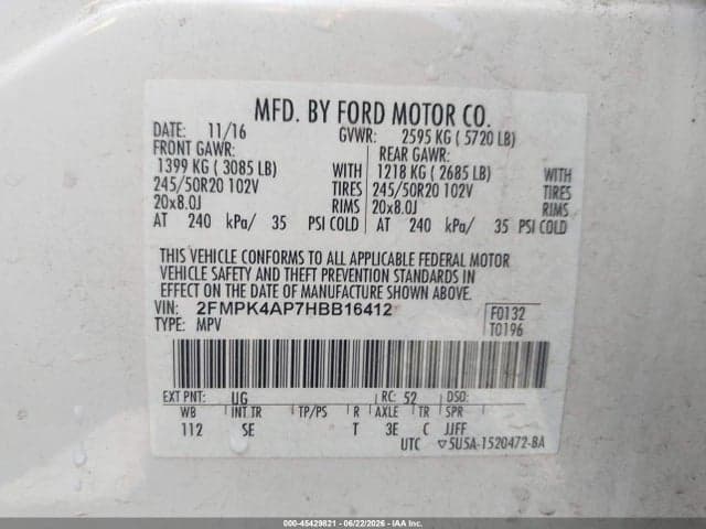 2017 FORD EDGE SPORT 9
