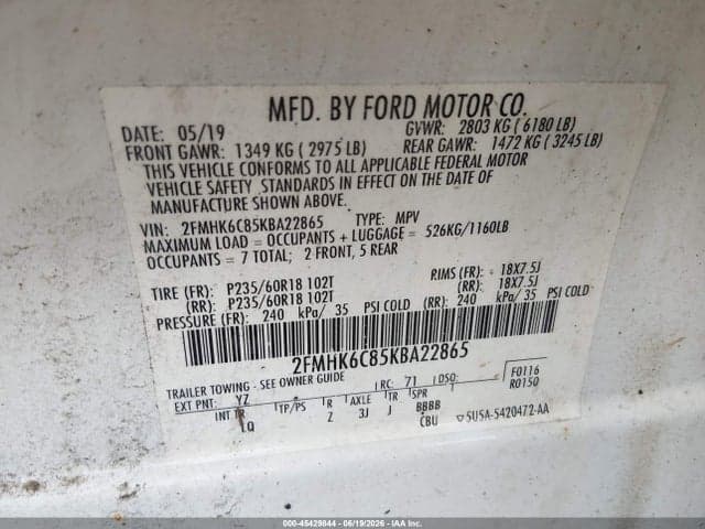 2019 FORD FLEX SEL 9