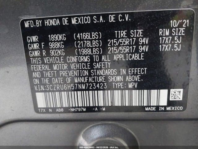 2022 HONDA HR-V AWD EX 9
