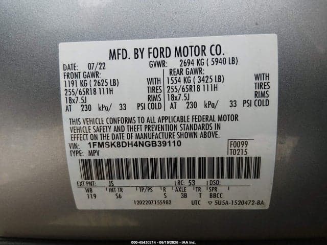 2022 FORD EXPLORER XLT 9