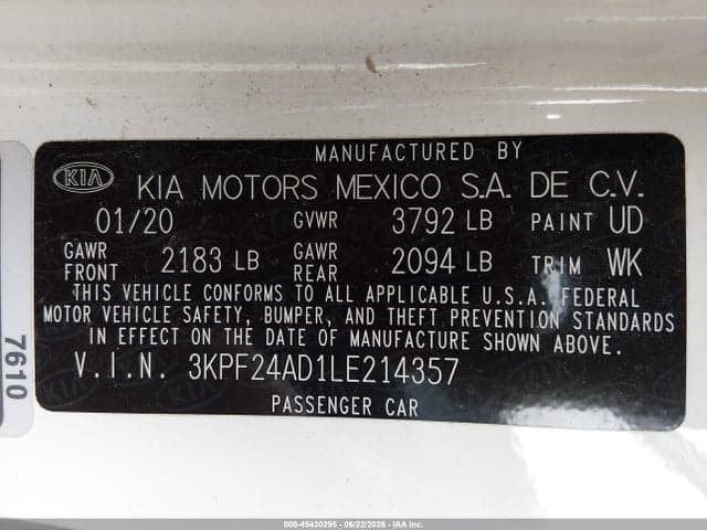 2020 KIA FORTE LXS 9