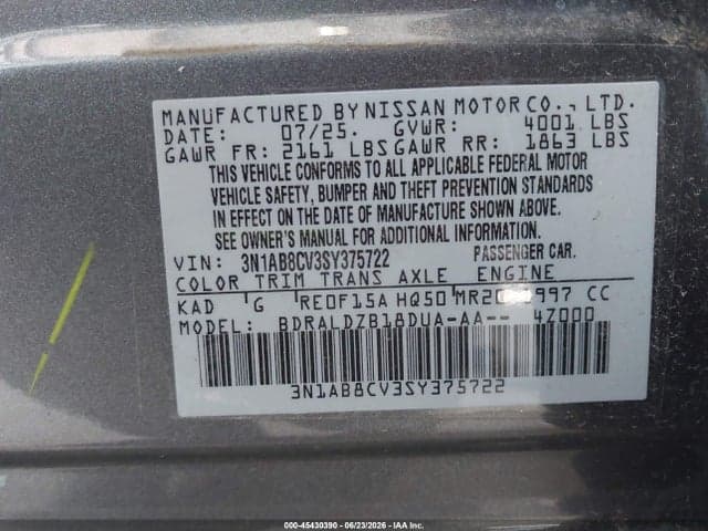 2025 NISSAN SENTRA SV 9