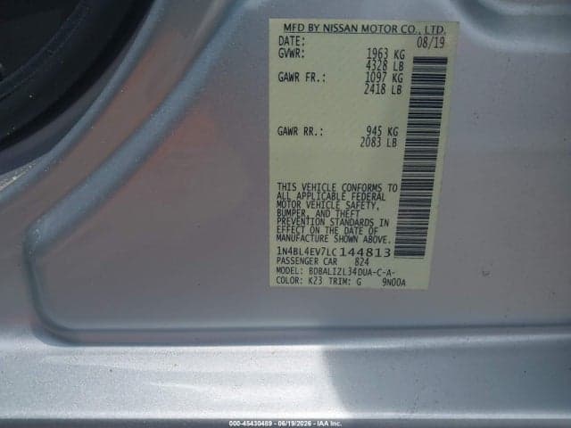 2020 NISSAN ALTIMA SL FWD 9