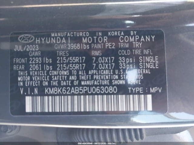 2023 HYUNDAI KONA SEL 9