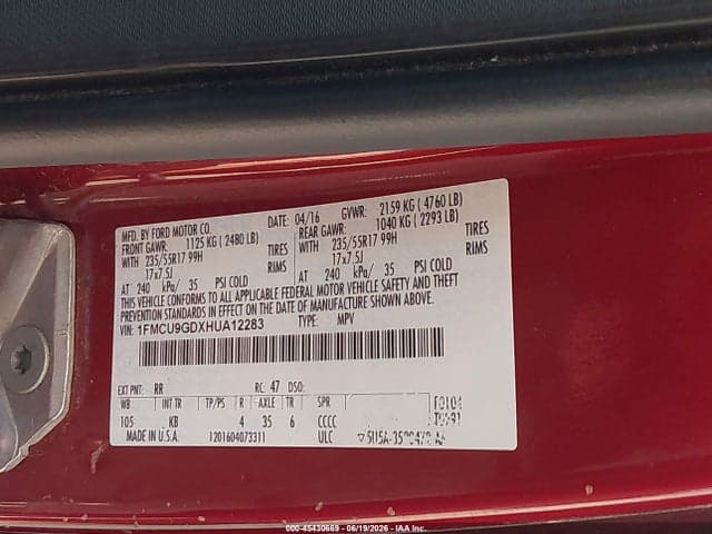 2017 FORD ESCAPE SE 9