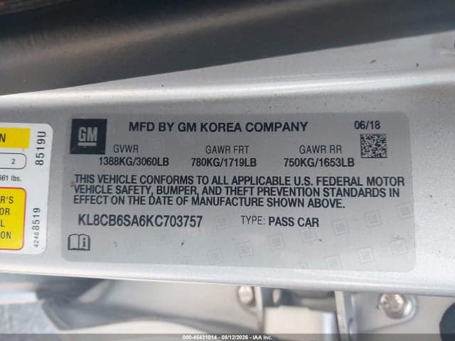 2019 CHEVROLET SPARK LS CVT 9