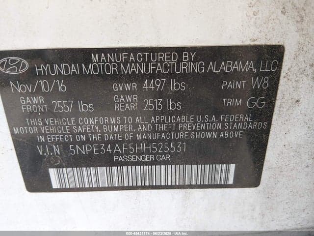 2017 HYUNDAI SONATA LIMITED 9