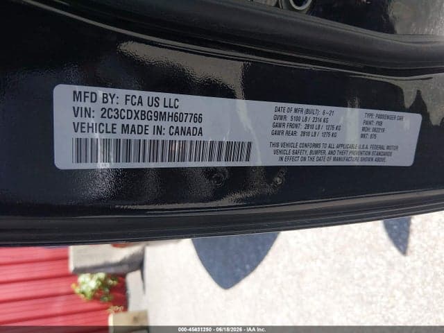 2021 DODGE CHARGER SXT RWD 9