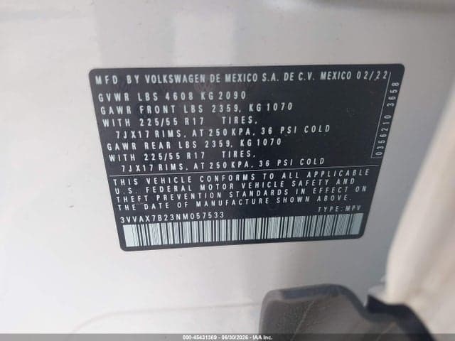 2022 VOLKSWAGEN TAOS 1.5T S 9