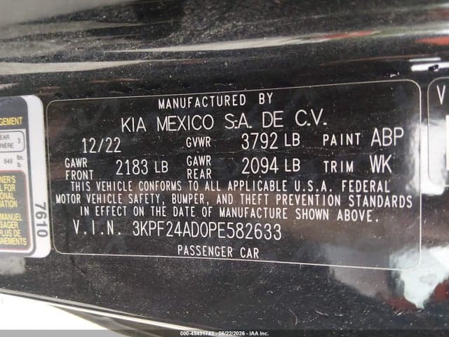 2023 KIA FORTE LXS 9