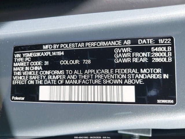 2023 POLESTAR 2 LONG RANGE SINGLE MOTOR/LONG RANGE SINGLE MOTOR PLUS 9