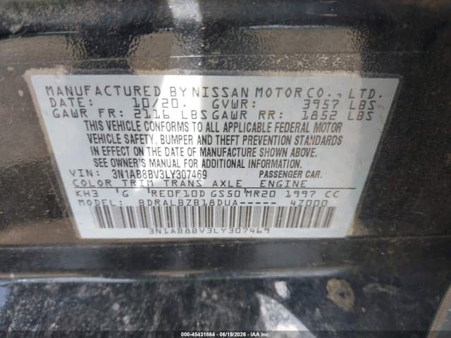 2020 NISSAN SENTRA S XTRONIC CVT 9