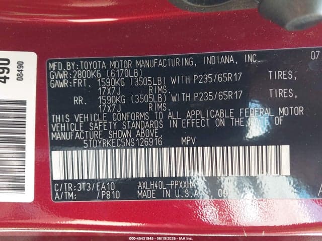 2022 TOYOTA SIENNA XLE 9