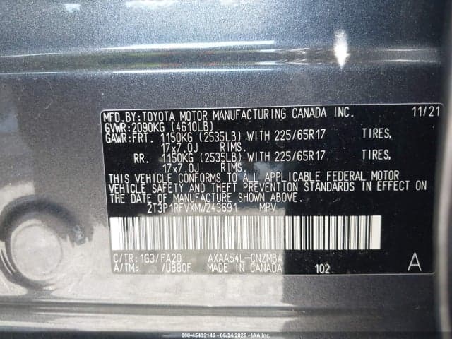 2021 TOYOTA RAV4 XLE 9