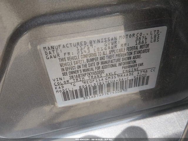 2019 NISSAN SENTRA SV 9