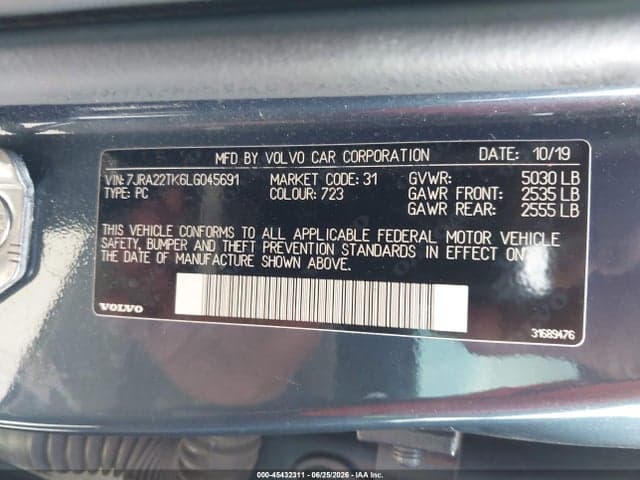 2020 VOLVO S60 T6 9