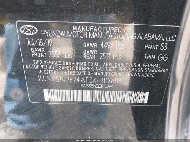 2019 HYUNDAI SONATA SE 9