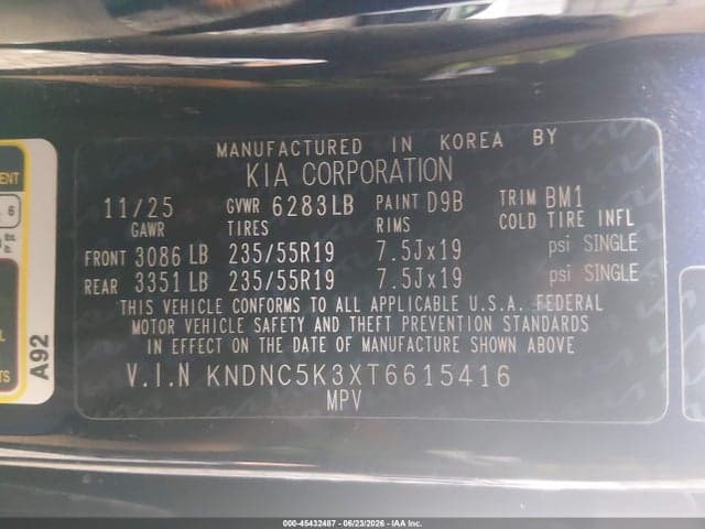2026 KIA CARNIVAL MPV EX 9