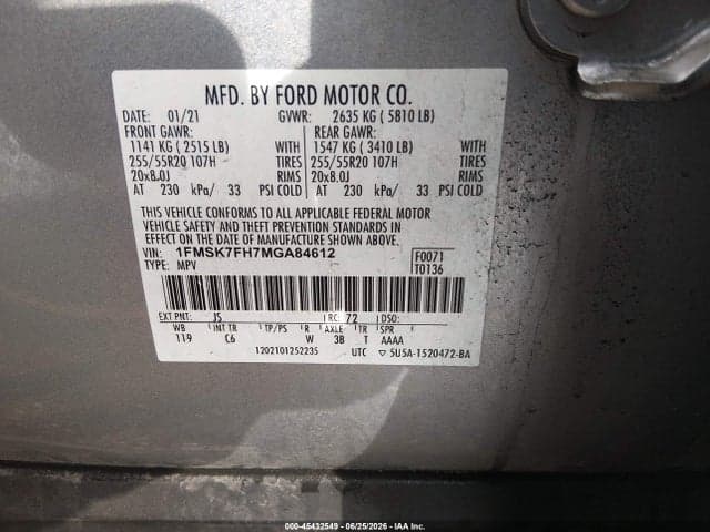 2021 FORD EXPLORER LIMITED 9