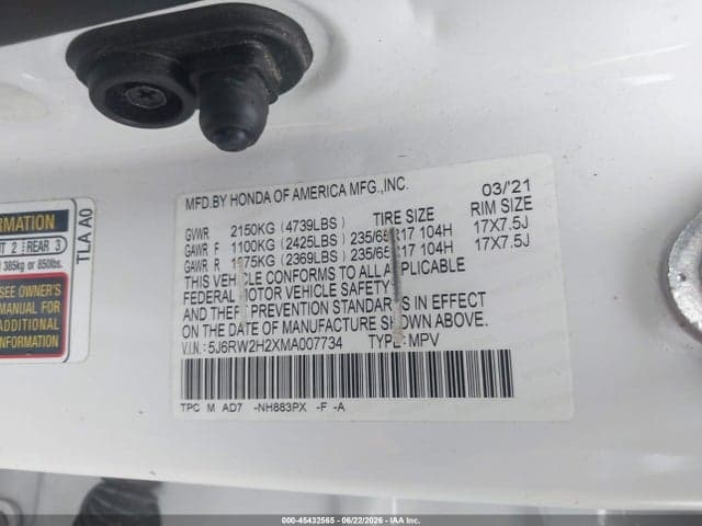 2021 HONDA CR-V AWD LX 9