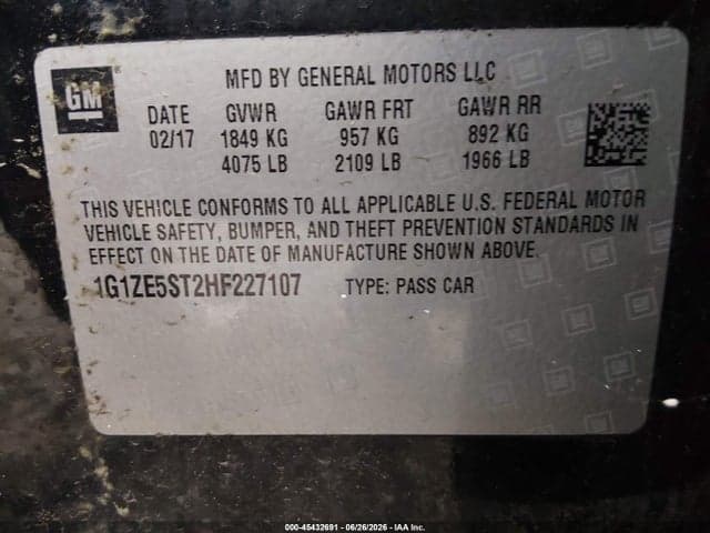 2017 CHEVROLET MALIBU 1LT 9