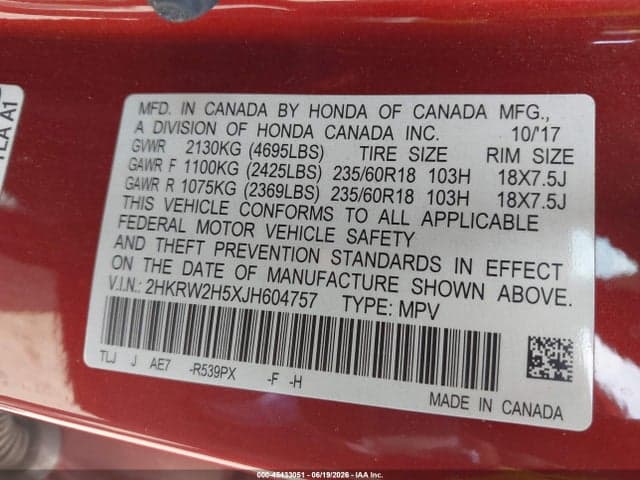 2018 HONDA CR-V EX 9