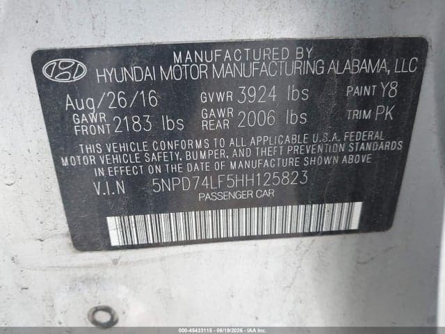 2017 HYUNDAI ELANTRA SE 9