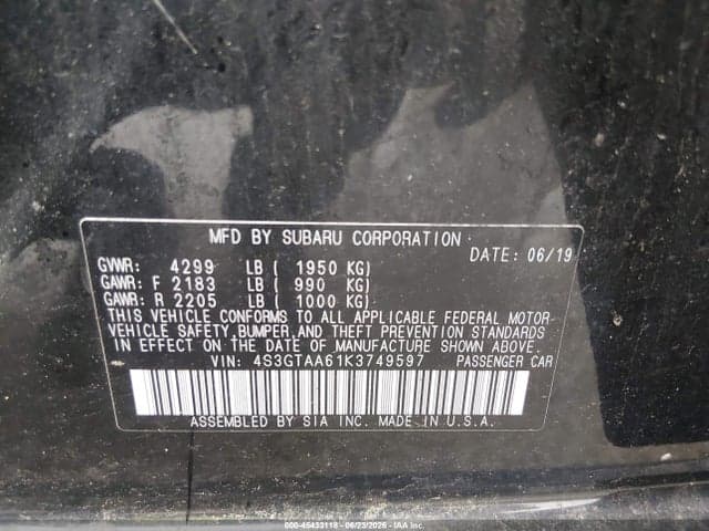 2019 SUBARU IMPREZA 2.0I 9
