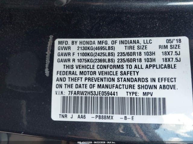 2018 HONDA CR-V EX 9