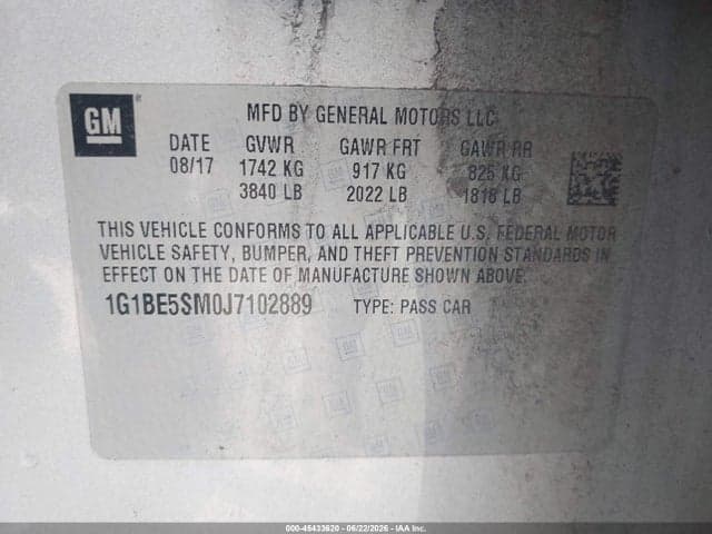 2018 CHEVROLET CRUZE LT AUTO 9