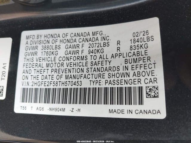 2026 HONDA CIVIC SPORT 9