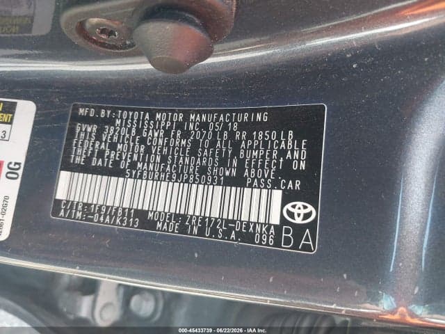 2018 TOYOTA COROLLA LE 9