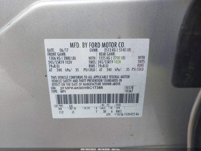 2017 FORD EDGE TITANIUM 9