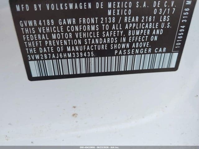 2017 VOLKSWAGEN JETTA 1.4T S 9